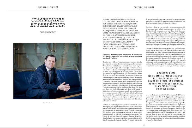 Magazine Market № 116, Geneva.Portrait of Thierry Stern, CEO of Patek Philippe